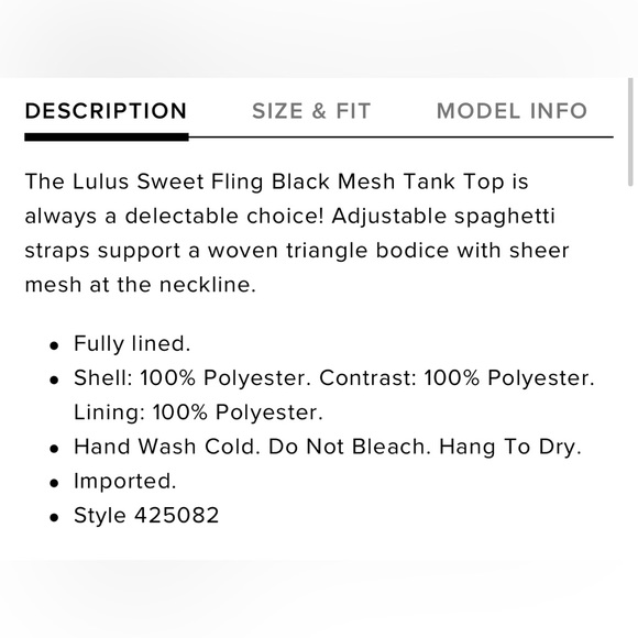 Lulu’s Sweet Fling Black Mesh Top Medium NWOT - Picture 5 of 7